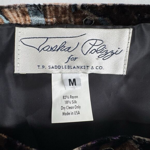 Tasha Polizzi Velvet Burnout Maxi Wrap Skirt M Western Fairy Whimsigoth Paisley - Picture 8 of 11